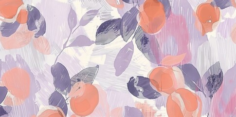 Vibrant Oranges and Purples on White Background