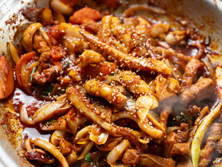  Stir fried spicy vegetable octopus  