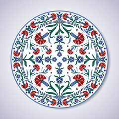 Tulip Turkish Decorative Pattern Vector