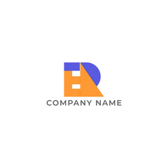 Fototapeta premium ILLUSTRATION LETTER E AND R GEOMETRIC LOGO ICON FLAT COLOR TEMPLATE SIMPLE MINIMALIST ELEMENT DESIGN SIMPLE VECTOR GOOD FOR APPS, BRAND 