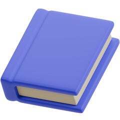 3d rendering Blue book cartoon style. 3D illustration.
