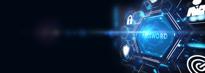 Password to access personal user data, cybersecurity concept. 3d illustration