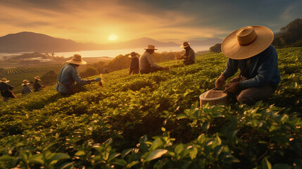Fototapeta premium farmer in field