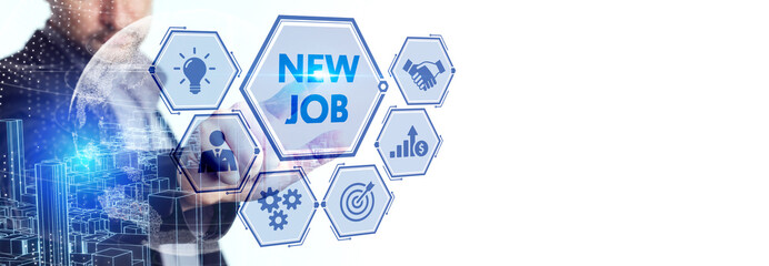 Business, Technology, Internet and network concept: New Job.