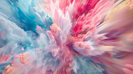 Discover the lifelike intricacies of a color explosion with a close-up perspective, showcasing the...