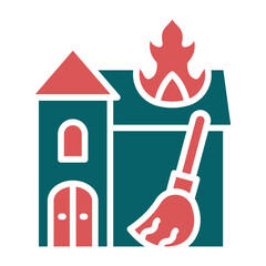 Fire Damage Cleaning Icon Style