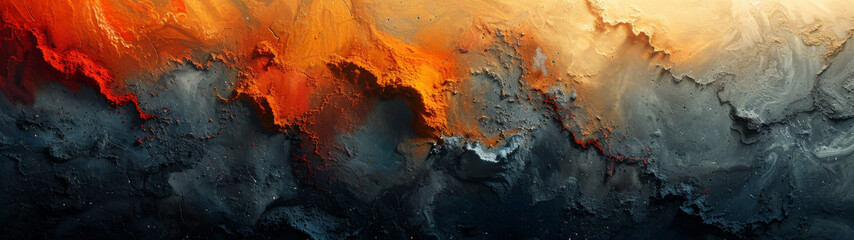 Abstract Painting With Orange and Grey Colors