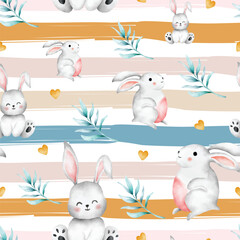 cute easter with bunny template card design for background	