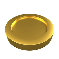 Gold Glossy Coins Set PNG. Transparent Background