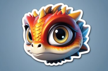Sticker of a dragon with big eyes