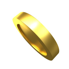 Gold Glossy Coins Set PNG. Transparent Background