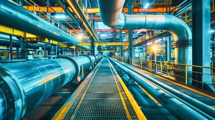 Obraz premium Pipeline in a large industrial plant