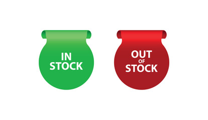 OUT OF STOCK sign on white background	