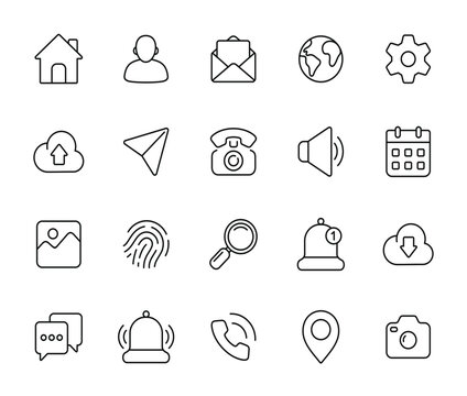 UI line icon set for web and mobile isolated on transparent background