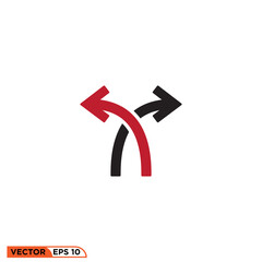 Arrow icon design vector graphic of template, sign and symbol