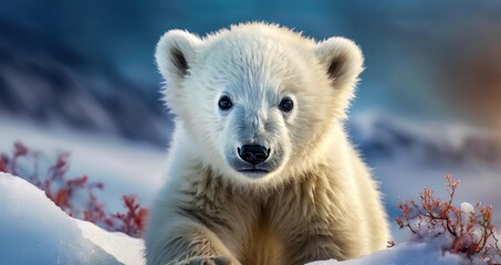 Baby Polar Bear High Quality Close Up shot