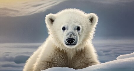 Baby Polar Bear High Quality Close Up shot