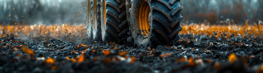 Tractor Tire in Field