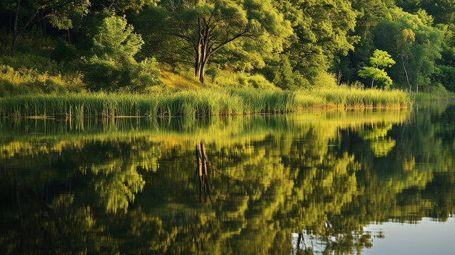 Reflections of Nature: Use reflections in lakes, ponds, or wetlands to create visually stunning images. Calm waters can provide a mirror-like surface. Generative AI