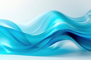 Fototapeta premium Abstract Cyan Silk Texture with Flowing Waves.
