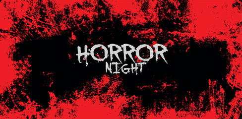 horror night sign on white background	