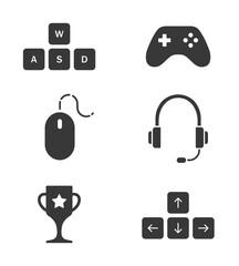 Video games icon set. Flat illustration. White background.  © Kay