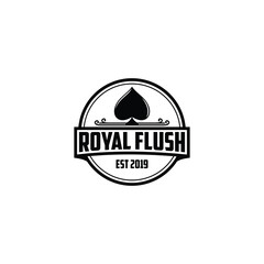 Spade Ace Royal Flush logo design vintage