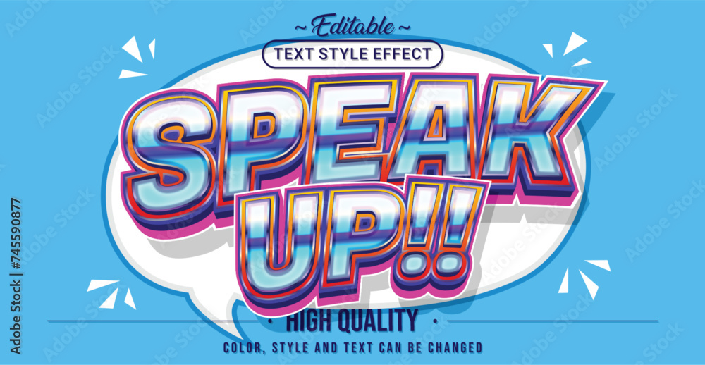 Poster Editable text style effect - Speak Up text style theme.
