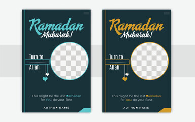Islamic book cover design. Illustration vector layout template.