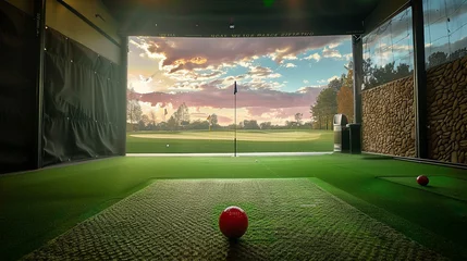 Zelfklevend Fotobehang Driving Range Golf Simulation © Hungarian