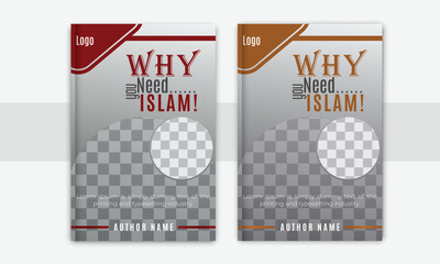 Islamic book cover design. Illustration vector layout template.