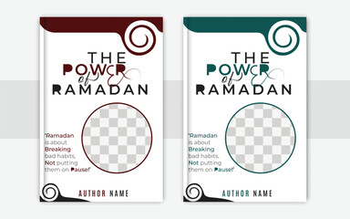 Islamic book cover design. Illustration vector layout template.