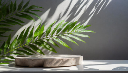 Botanical Elegance: Aesthetic Plant Shadow Product Backdrop