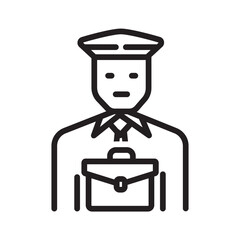 Vector black line icon for Business owner