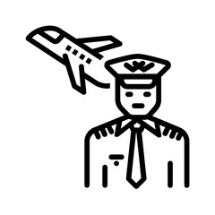 Vector black line icon for Pilot