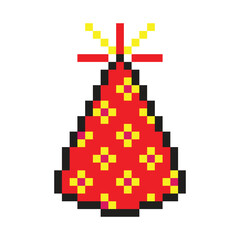 Fototapeta premium Birthday party hat pixel art