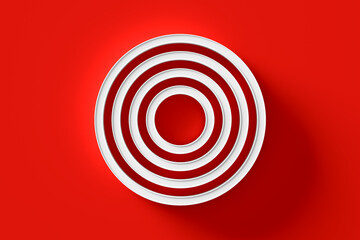 White target circles on red background.