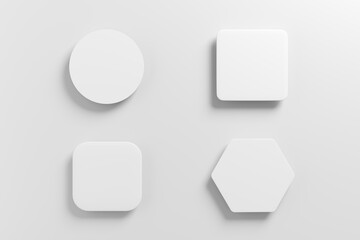 White blank push button set.
