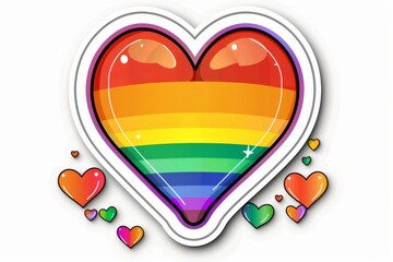 LGBTQ Sticker appreciation design. Rainbow love self growth motive altruistic diversity Flag illustration. Colored lgbt parade demonstration distinct. Gender speech and rights raspberry glacé