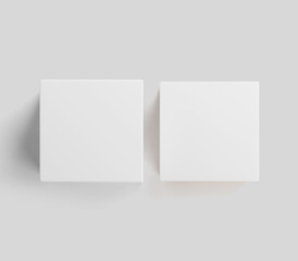White rectangular box on gray background, Light candle box, Mockup, isolated, 3d illustration