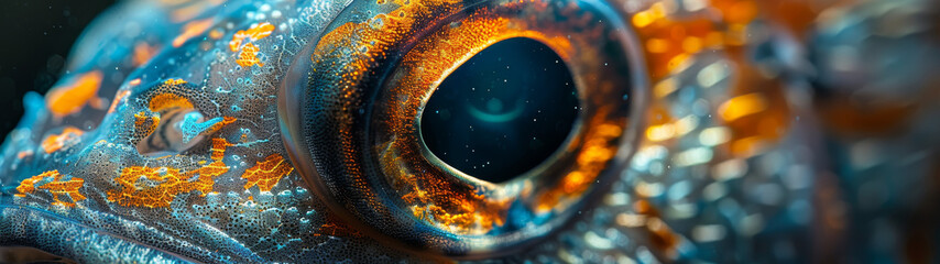 Close Up of a Fishs Eye - obrazy, fototapety, plakaty