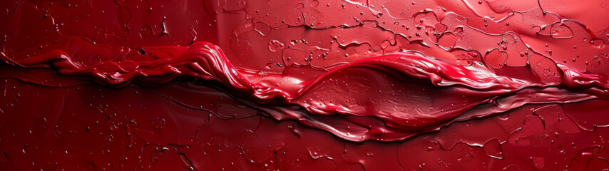Red Painting With Water Drops