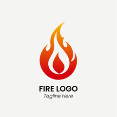 fire flame logo design vector template