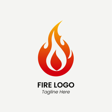 fire flame logo design vector template