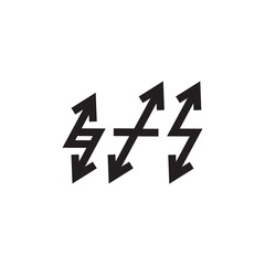 Arrow icon design vector graphic of template, sign and symbol