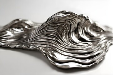 Abstract Art in Metal: A Dance of Light, Shadow, and Reflection on Wavy Surfaces, generative AI