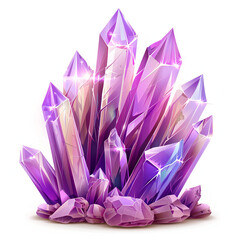 purple crystal vector on white background