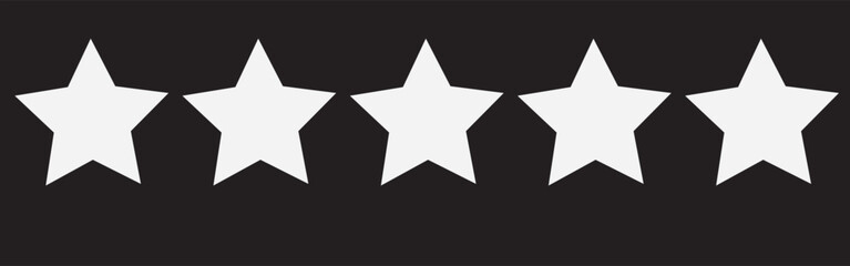 White star - vector icon. White star in black background. Eps 10.