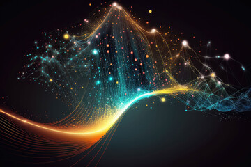 Obraz premium Abstract Digital Network Data Flow Concept