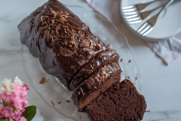 sweet home made dark chocolate cake - 745598031